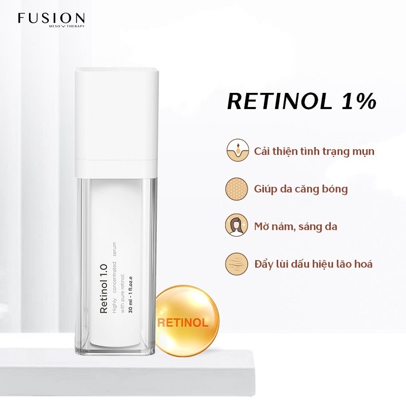 Fusion Retinol 1.0 - Kem trẻ hoá, hỗ trợ cải thiện mụn và sắc tố da 30ml