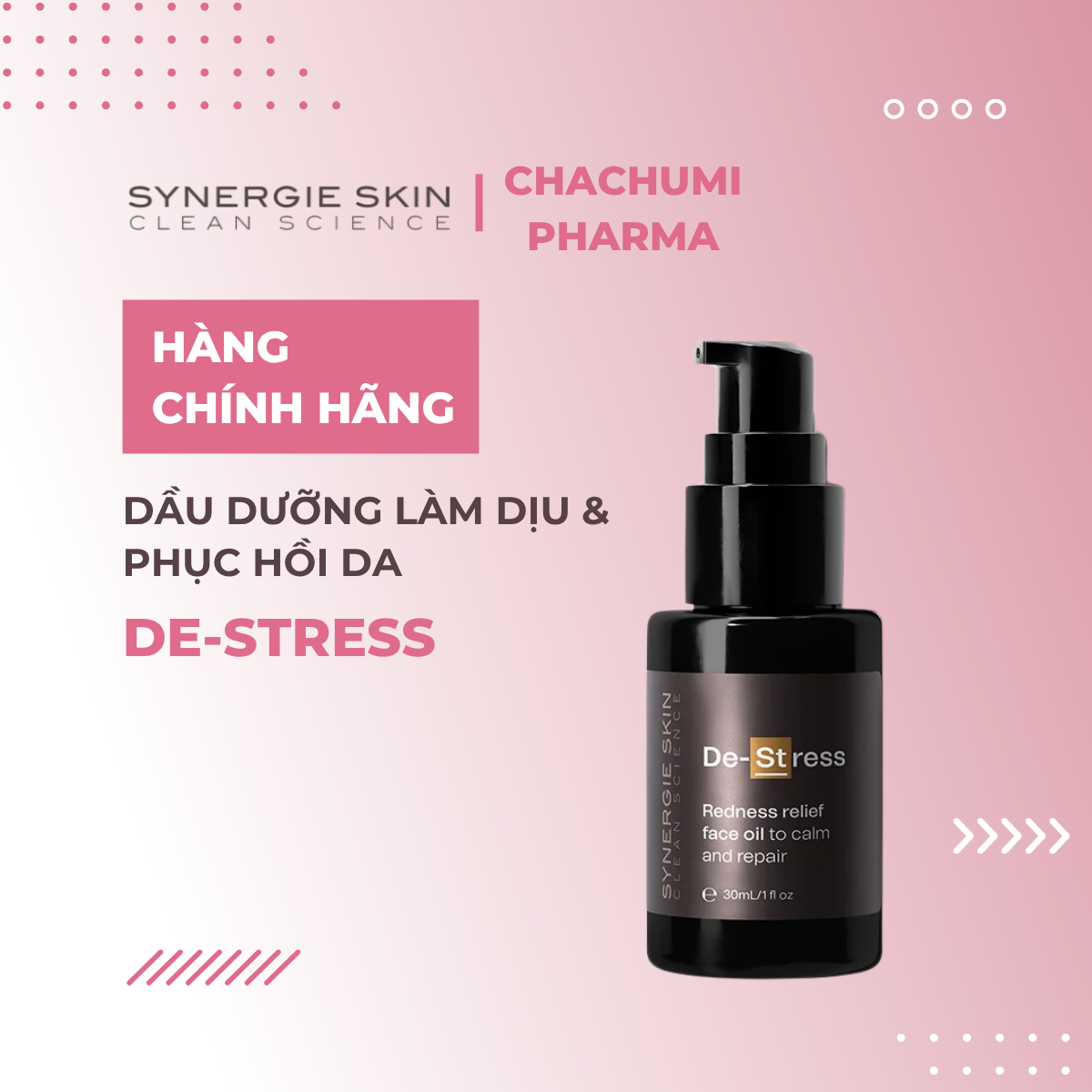 Synergie Skin De-Stress – Dầu dưỡng làm dịu da, giảm đỏ tức thì