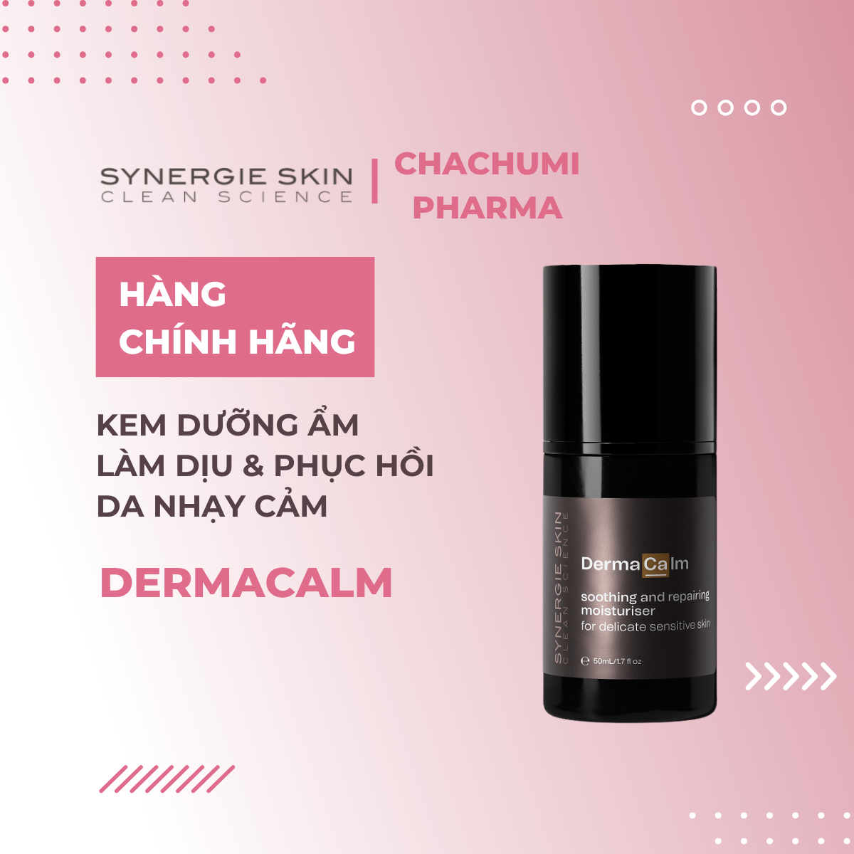 Synergie Skin DermaCalm – Kem phục hồi giàu Peptides cho da khô & nhạy cảm 50ml