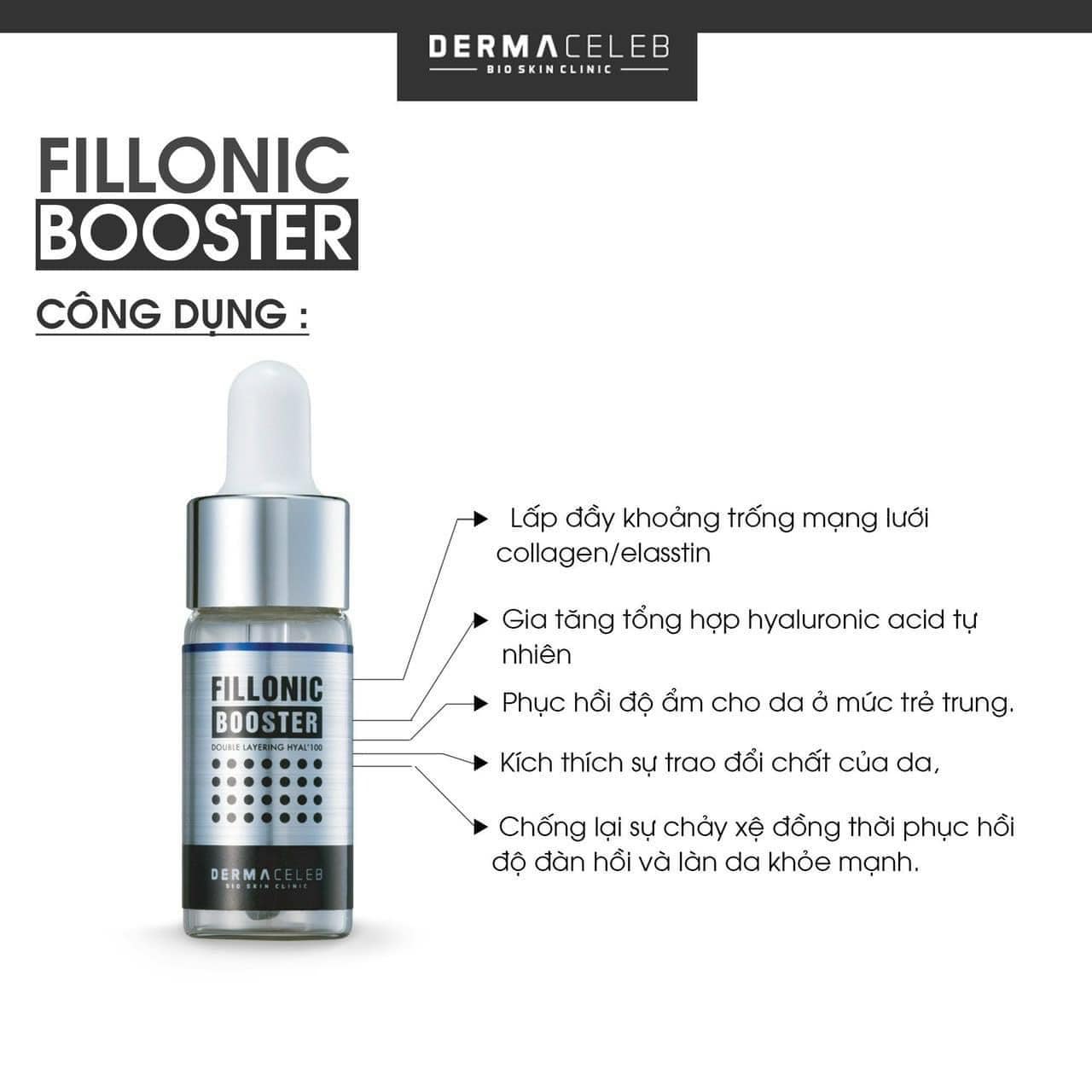 Dermaceleb Fillonic Booster 10ml - Tinh Chất HA Cô Đặc Cấp Nước