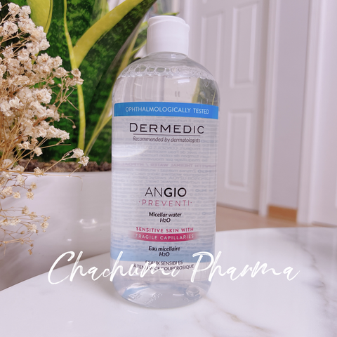 Dermedic ANGIO micellar water - Nước rửa mặt, tẩy trang dành cho da giãn mạch máu 500ml