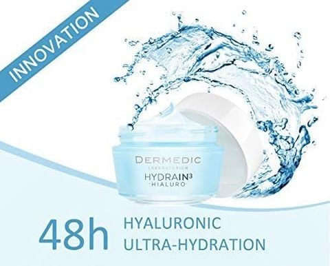 Dermedic Hydrain3 Hialuro Cream Gel Ultra Hydrating - Kem Dưỡng Ẩm Căng Bóng Da 50ml