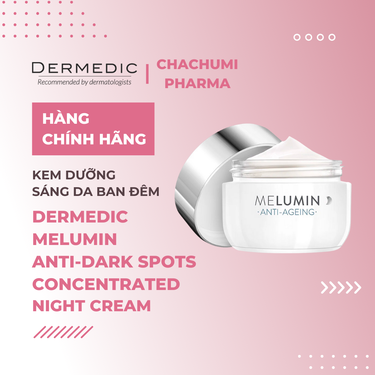 Dermedic Melumin - Kem Ngày - Đêm Dưỡng Trắng, Cải Thiện Sạm Nám, Da Không Đều Màu 55g
