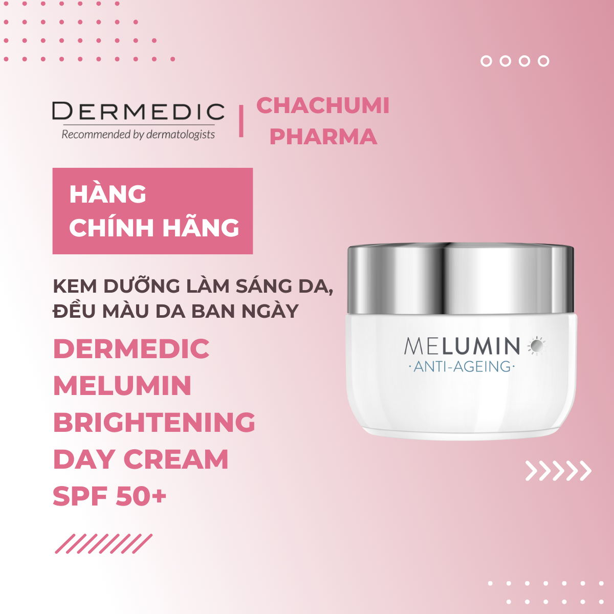 Dermedic Melumin - Kem Ngày - Đêm Dưỡng Trắng, Cải Thiện Sạm Nám, Da Không Đều Màu 55g