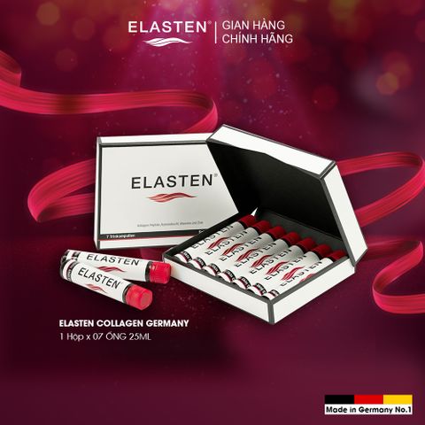 Elasten Collagen Giúp Da Căng Mịn, Chống Lão Hóa, Tóc Chắc Khỏe - Collagen Số 1 Tại Đức 28 ống x 25ml