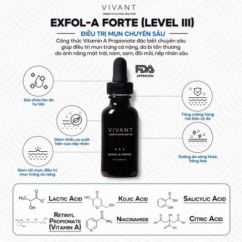 Vivant Skincare Exfol-A 30ml - Serum giảm nếp nhăn, sẹo mụn và tăng sắc tố