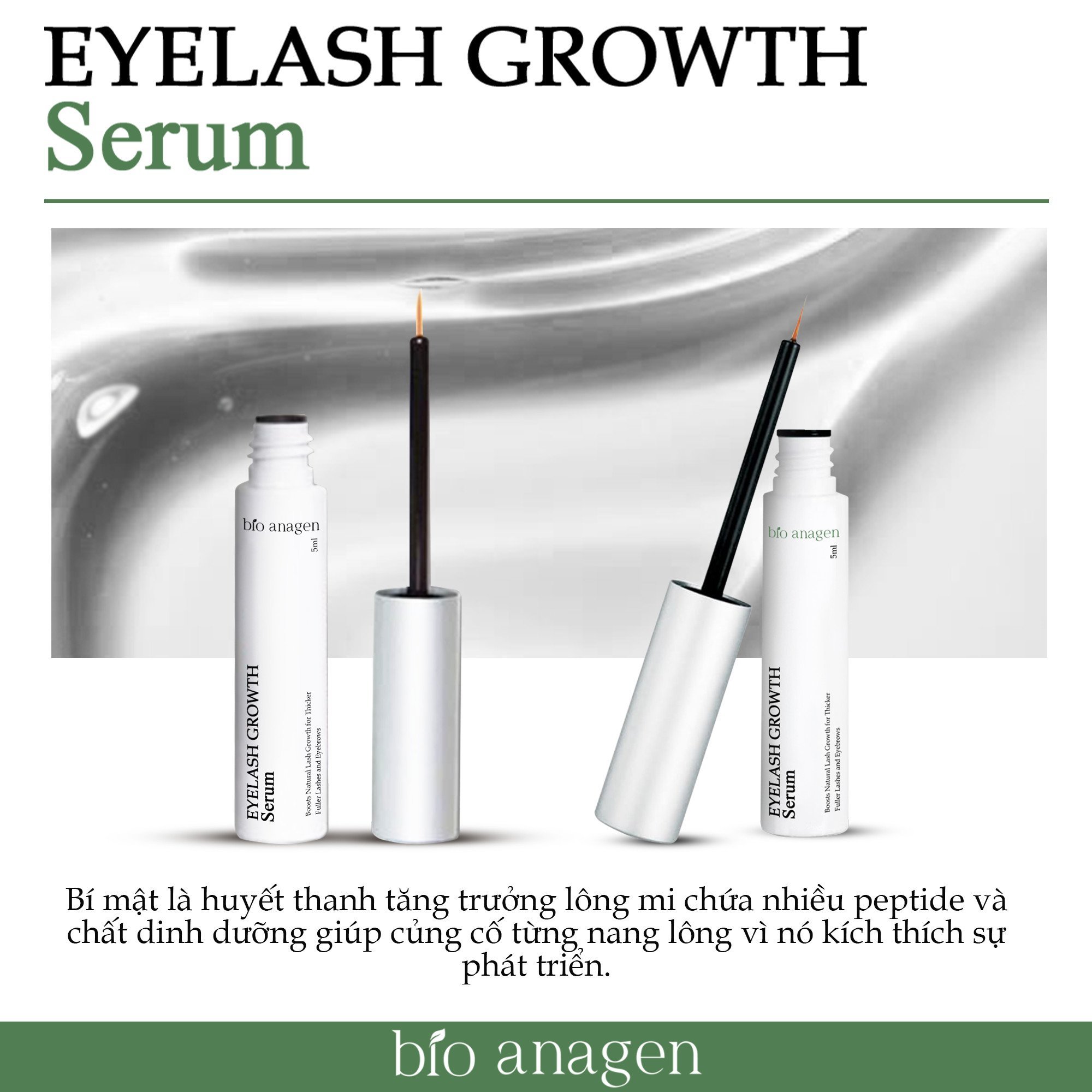 EyeLash Growth Serum - Tinh Chất Dưỡng Mi, Làm Dày, Dài Mi, Ngăn Ngừa Gãy Rụng 5ml