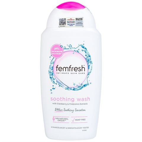 Femfresh Soothing Wash 250ml (nắp hồng) - Dung dịch vệ sinh