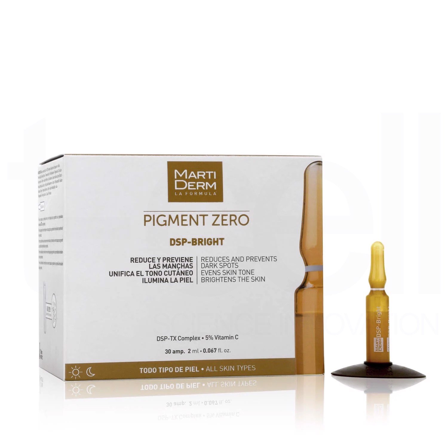 MartiDerm Pigment Zero DSP Bright - Ampoule dưỡng sáng đều màu da giảm đốm sắc tố