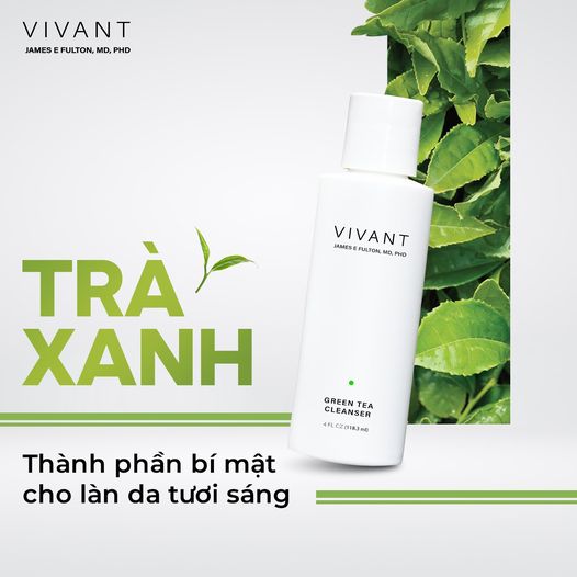 Vivant Skincare Green Tea Antioxidant Cleanser 118ml - Sữa rửa mặt chống oxy hóa mạnh mẽ