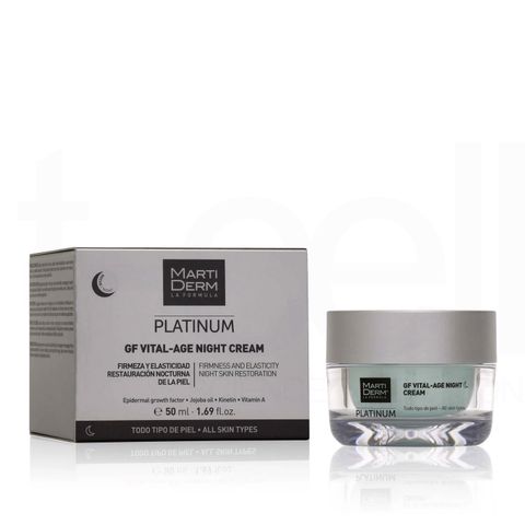 MartiDerm Platinum GF Vital Age Night Cream - Kem Dưỡng Phức Hợp Retinyl Palmitate Phục Hồi Hỗ Trợ Trị Mụn & Trẻ Hóa 50ml