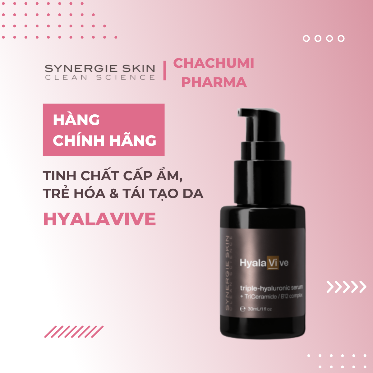 Synergie Skin Hyalavive – Serum cấp ẩm Tri-HA, Tri-Ceramide & B12