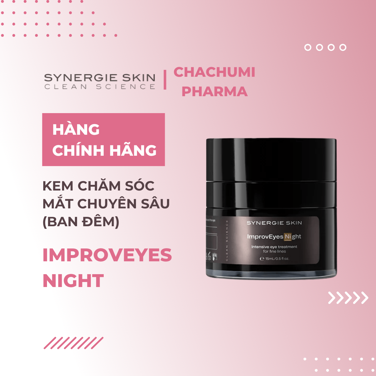 Synergie Skin ImprovEyes Night – Kem mắt trẻ hóa toàn diện dùng ban đêm 15ml