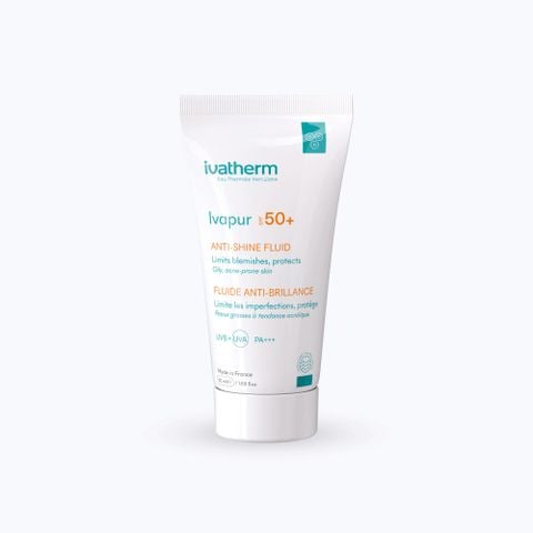 Ivatherm IVAPUR Anti-Shine Fluid - Kem chống nắng kiềm dầu SPF50+ 50ml