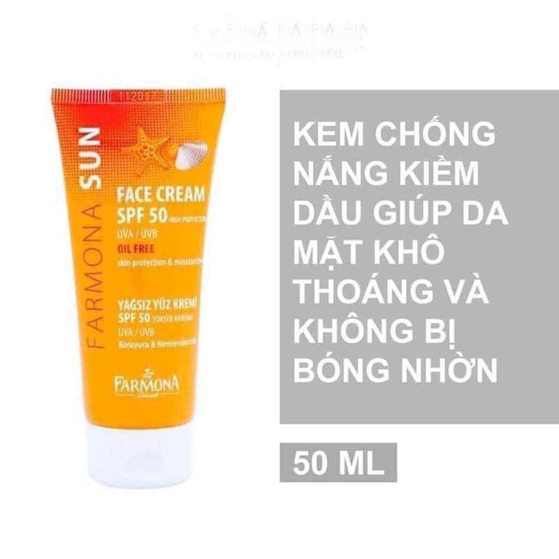 Farmona Sun Face Cream SPF50 Oil Free - Kem Chống Nắng Cho Dầu Mụn 50ml