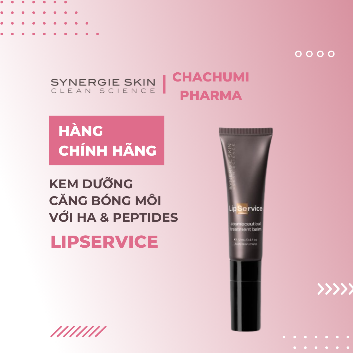 Synergie Skin LipService – Son dưỡng môi sâu, mềm mịn, chống khô nứt 12ml