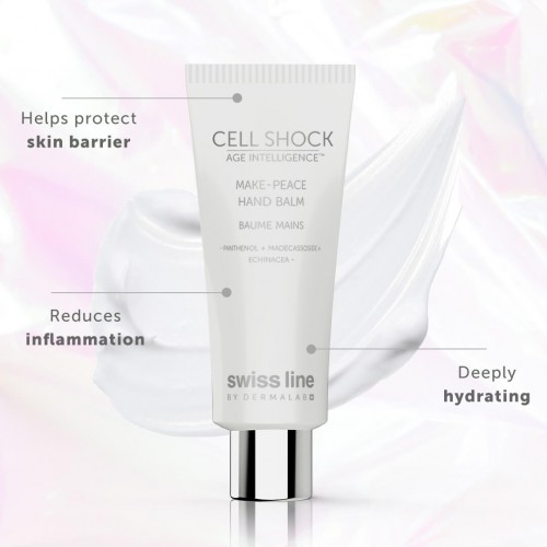 Swissline Cell Shock Age Intelligence Make-Peace Hand Balm - Kem nuôi dưỡng, bảo vệ và kháng khuẩn da tay, chống nổi gân và tăng sinh đồi mồi