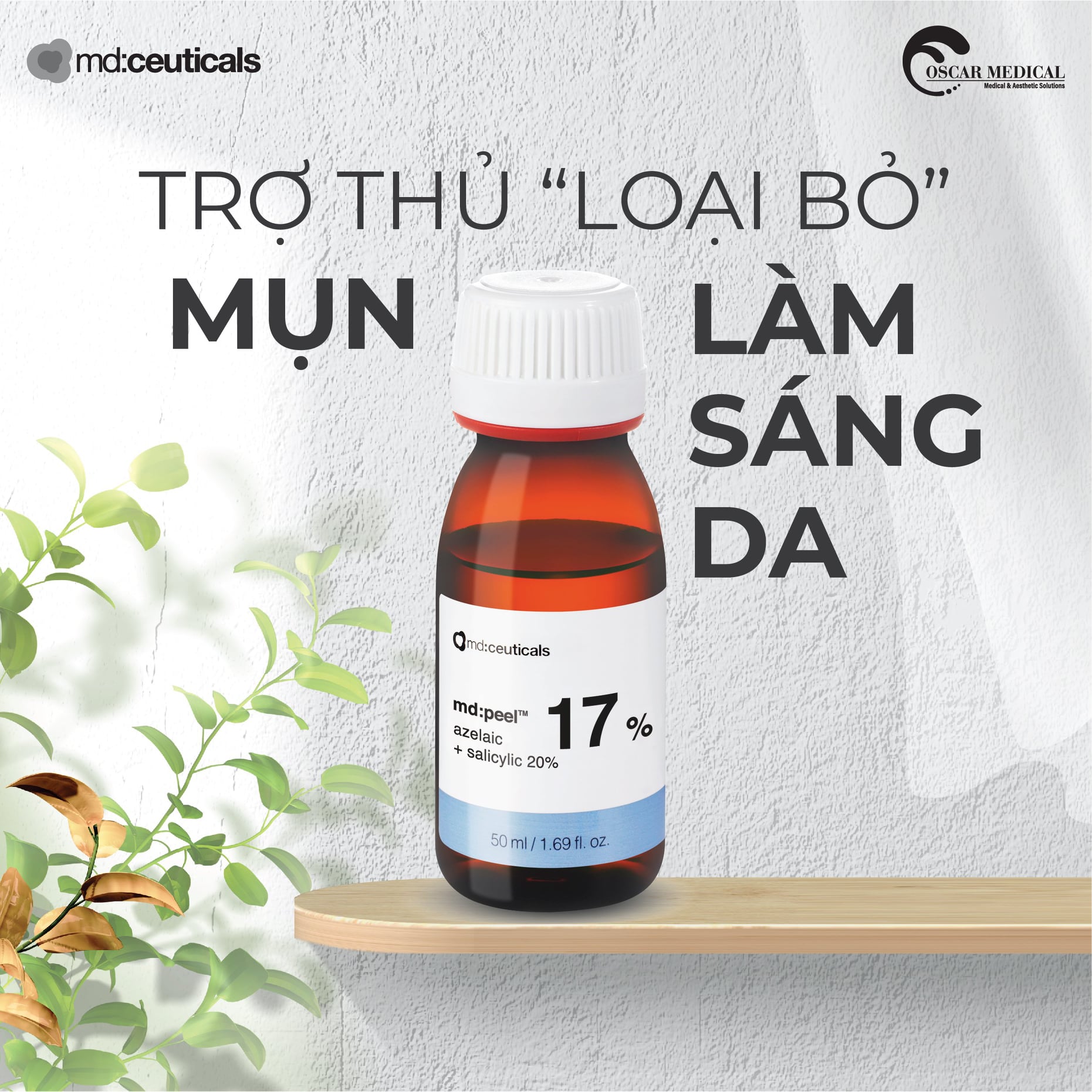 MD: PEEL AZELAIC 17% + SALICYLIC 20% - Thay da sinh học loại bỏ mụn cấp độ 1, 2 & làm sáng da