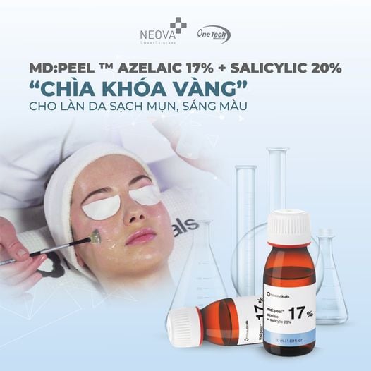 MD: PEEL AZELAIC 17% + SALICYLIC 20% - Thay da sinh học loại bỏ mụn cấp độ 1, 2 & làm sáng da