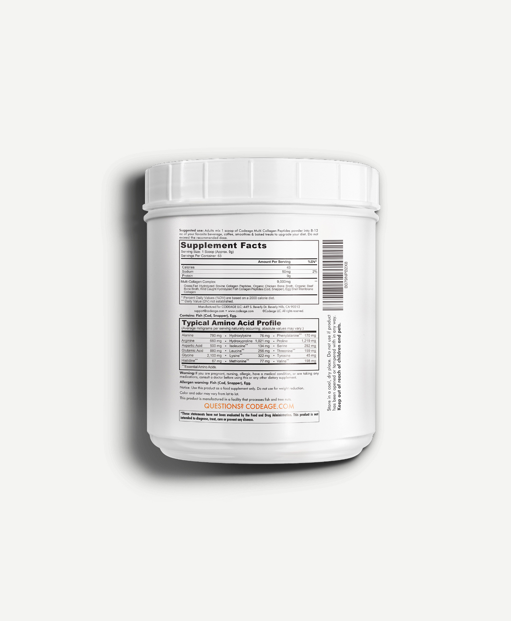 Bột Collagen Codeage Thủy Phân Tổng Hợp Trẻ Hóa Toàn Diện Codeage Multi Collagen 567g