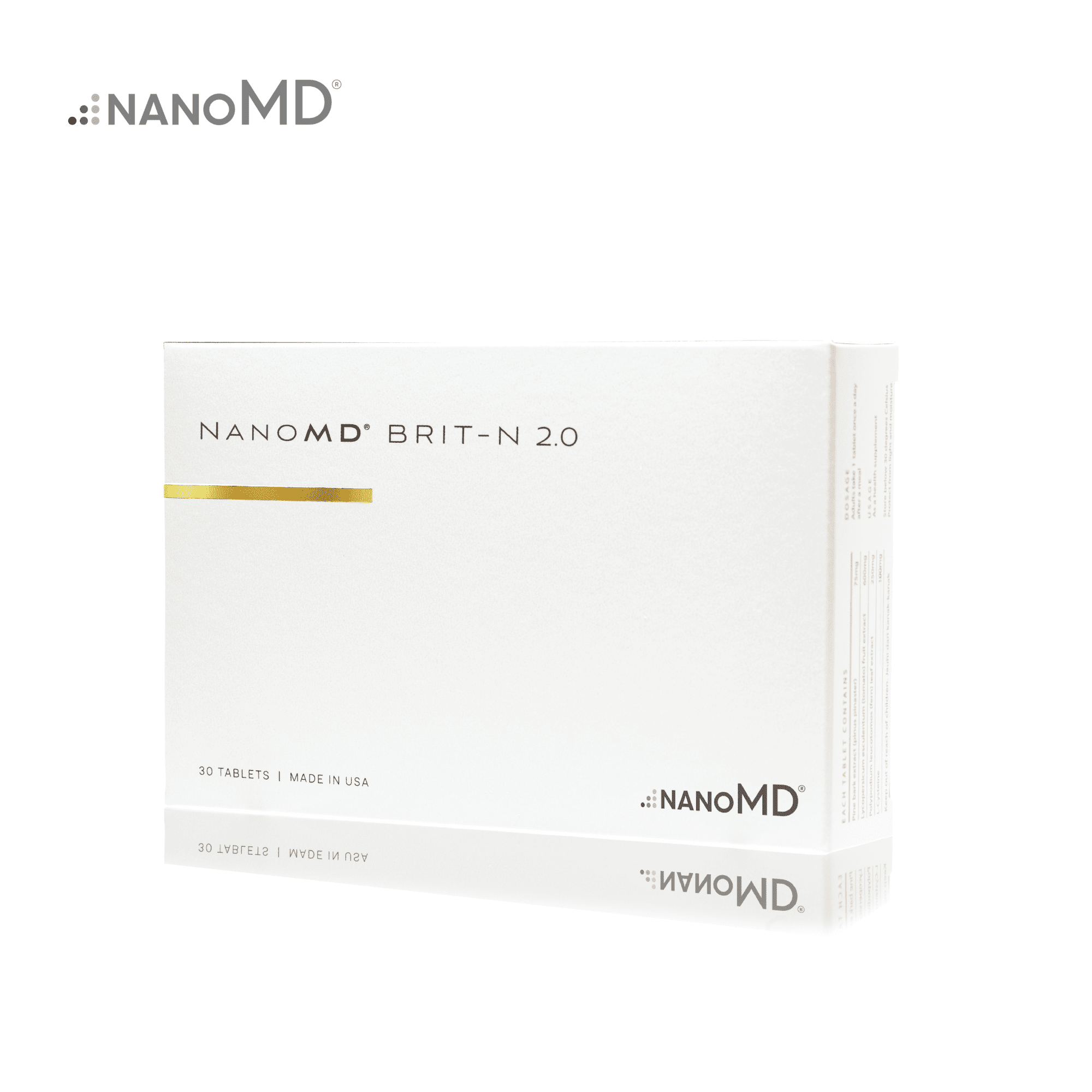 Viên uống Nano MD hỗ trợ sáng da, tăng sinh collagen Nano MD Brit-N 2.0TM 30 viên
