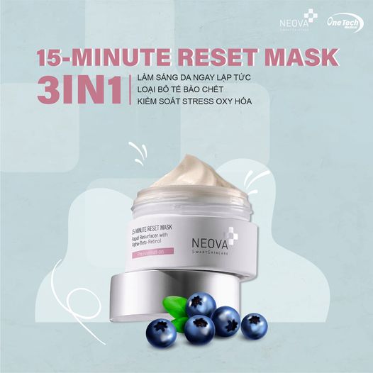 Neova 15-Minute Reset Mask 50ml - Mặt nạ làm sáng và loại bỏ tế bào chết