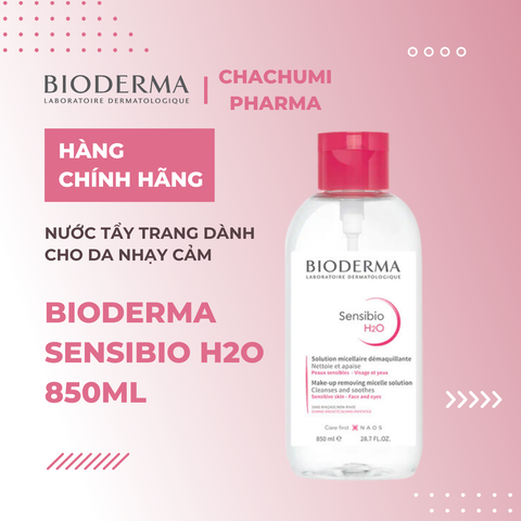 Bioderma Sébium H2O - Nước Tẩy Trang Dành Cho Da Nhạy Cảm, Da Nhờn Mụn