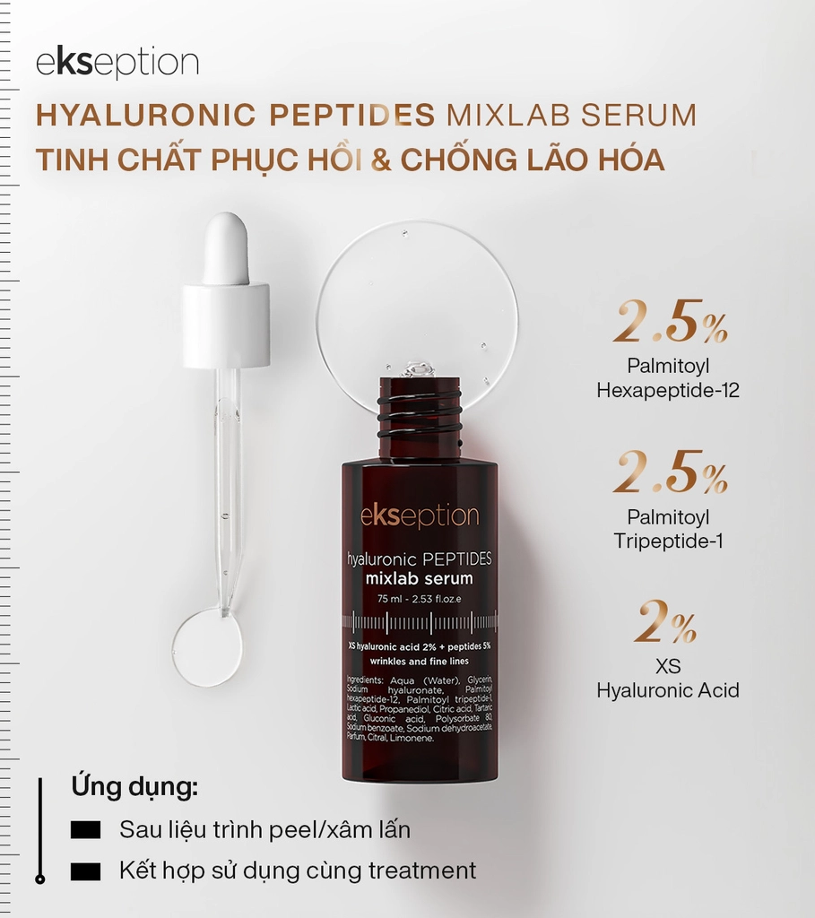 Tinh Chất Ekseption Hyaluronic Peptides Mixlab Serum Dưỡng Ẩm Và Giảm Nếp Nhăn 75ml