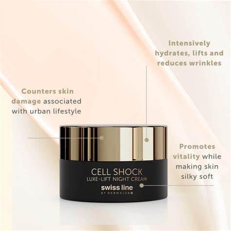 Swissline Cell Shock Luxe-Lift Night Cream - Kem tinh chất Vàng trẻ hóa và nâng cơ toàn diện ban đêm
