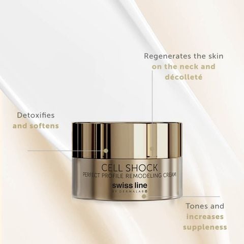 Swissline Cell Shock Perfect Profile Remodeling Cream - Kem phục hồi lão hóa vùng da cổ, săn chắc & đánh tan nọng cằm