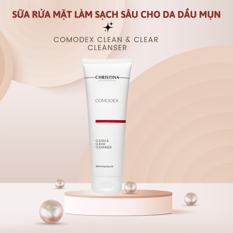 Christina Comodex Clean & Clear Cleanser - Sữa Rửa Mặt Làm Sạch Sâu Cho Da Dầu Mụn 250ml