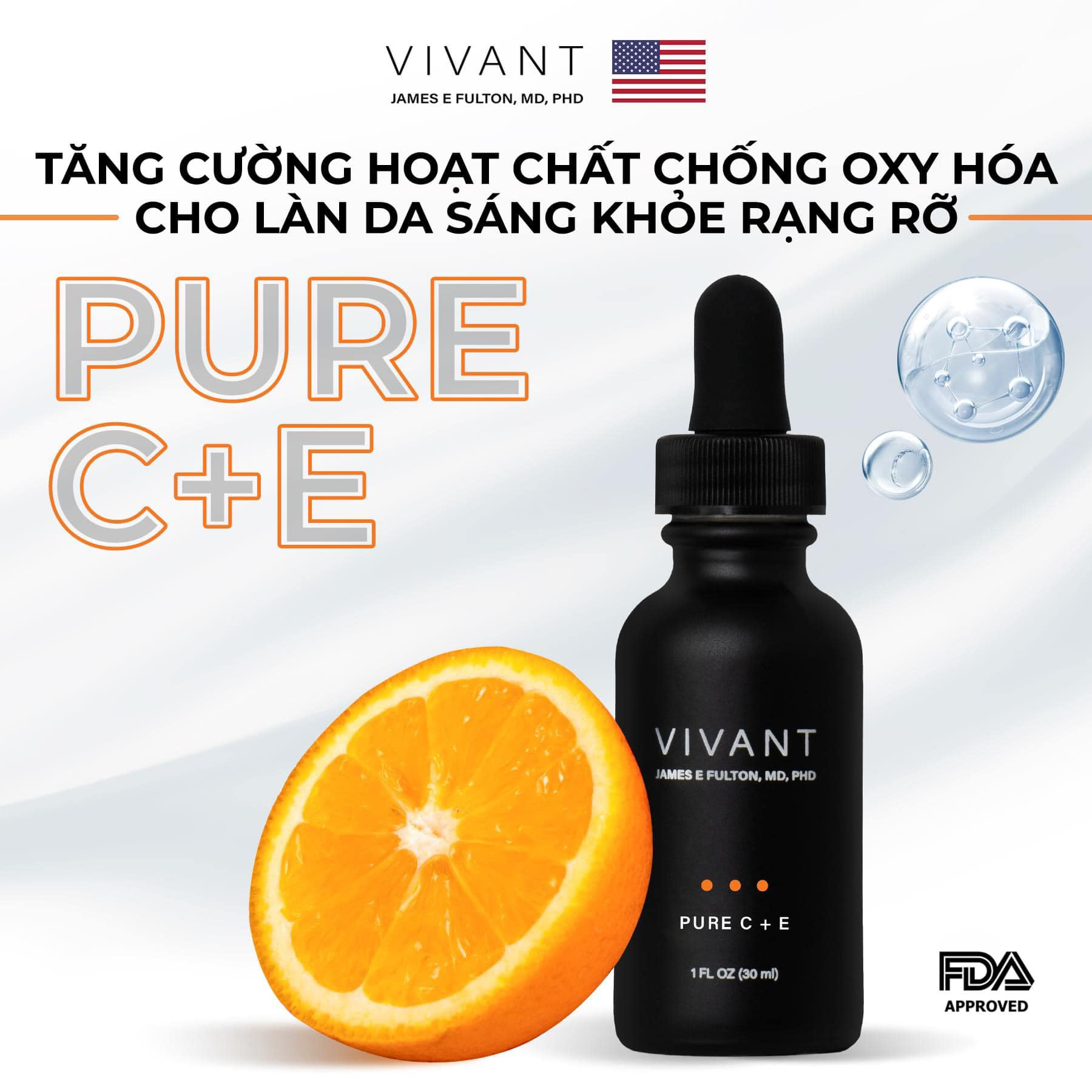 Vivant Skincare PURE C + E 29.6ml - Serum thúc đẩy làn da đều màu, mịn – CHACHUMI PHARMA