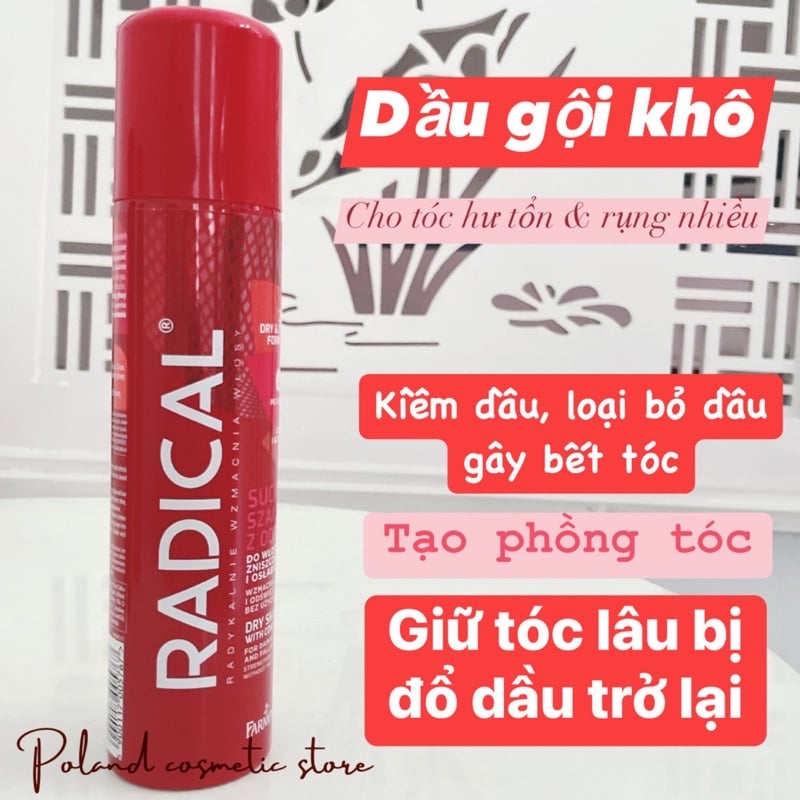 Radical 2in1 Dry&Care Formula - Dầu gội khô dành cho tóc mỏng, yếu, dễ gãy rụng giúp kiềm dầu, tạo độ phồng cho tóc 180ml
