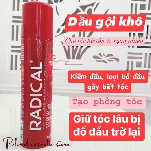 Radical 2in1 Dry&Care Formula - Dầu gội khô dành cho tóc mỏng, yếu, dễ gãy rụng giúp kiềm dầu, tạo độ phồng cho tóc 180ml