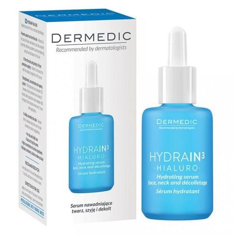 Dermedic Hydrain3 Hialuro Hydrating Serum For Face Neck And Decolltage - Serum Cấp Ẩm Chuyên Sâu Dành Cho Làn Da  Mất Nước 30ml