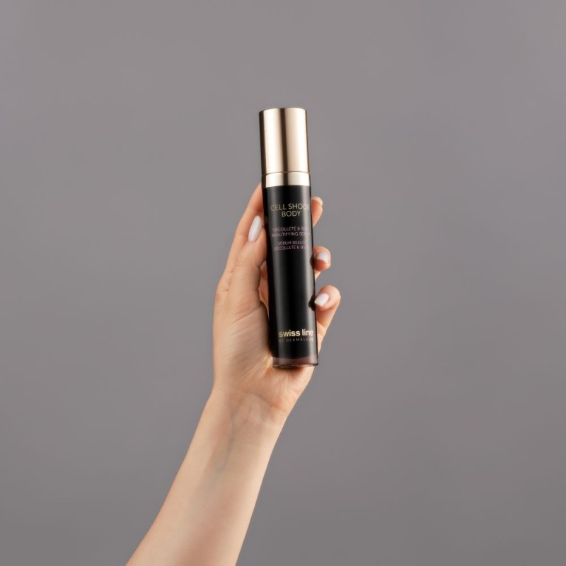 Swissline Cell Shock Body Décolleté & Bust Beautifying Serum - Siêu huyết thanh Collagen đa phân tử xóa nhăn, nâng đỡ mô cơ làm săn chắc, sáng mịn toàn diện vùng ngực và cổ
