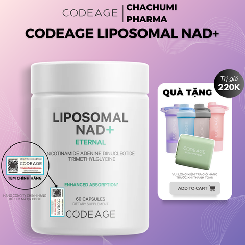[2 NAD, mtd TẶNG 1 NAD] Codeage Liposomal NAD+ Trẻ Hóa, Tăng Cường Sức Khỏe, Kéo Dài Tuổi Thọ 60v