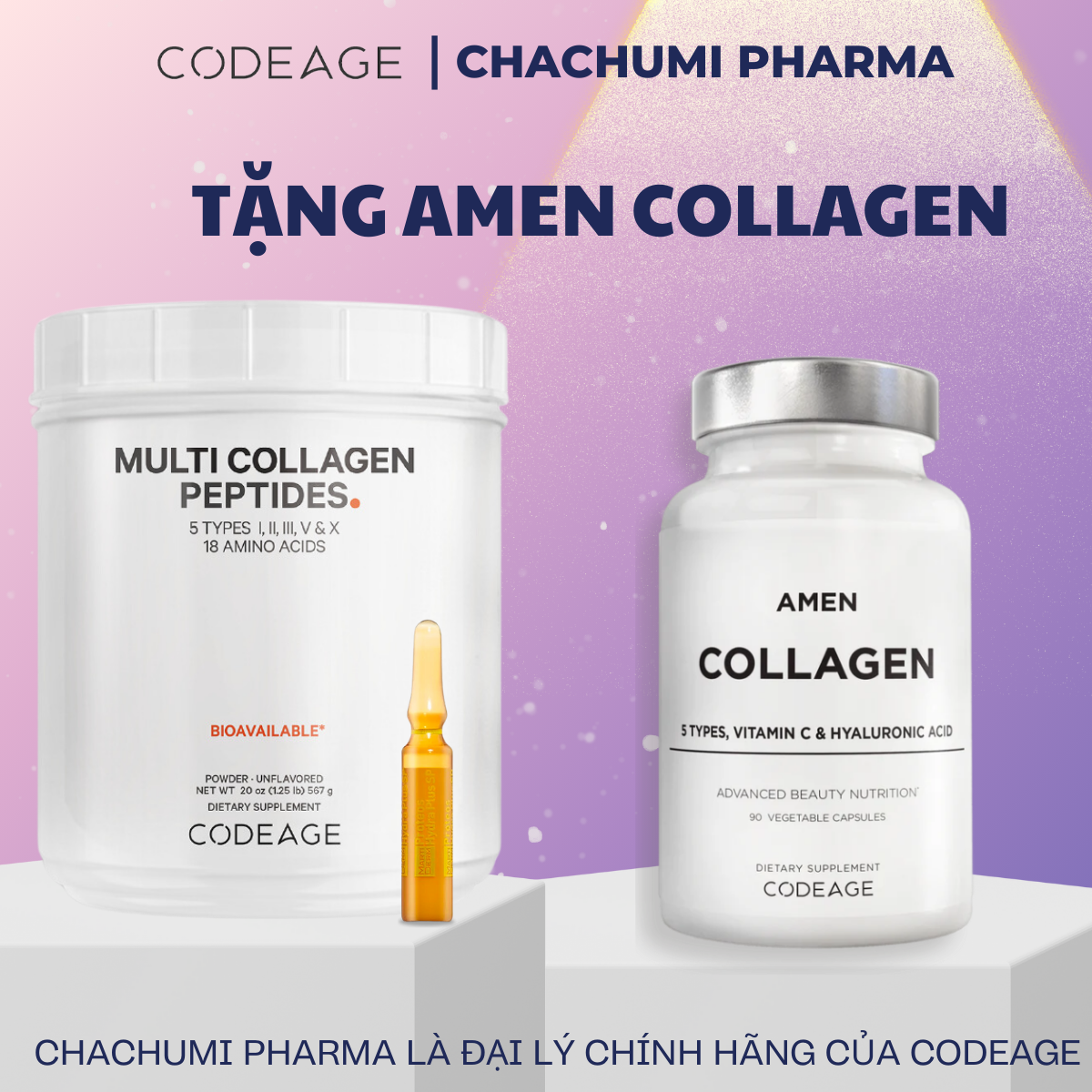 [TẶNG FULLSIZE] Bột Collagen Codeage Multi Collagen 567g Collagen Thủy Phân Trẻ Hóa Toàn Diện