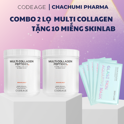 [2 MULTI, mtd TẶNG 1 MULTI] Bột Collagen Codeage Multi Collagen 567g Collagen Thủy Phân Trẻ Hóa Toàn Diện