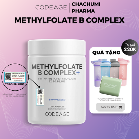 Codeage Methylfolate B Complex - Viên Uống Bổ Não Giúp Giảm Stress Giúp Dễ Ngủ 120v