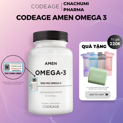Codeage Amen Omega 3 - Viên Uống Dầu Cá Giúp Tăng Cường Sức Khỏe, Đẹp Da 90 viên