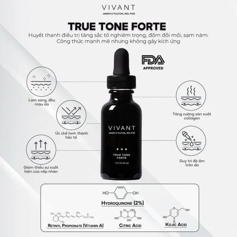 Vivant True Tone forte - Serum cải thiện sắc tố, nám, tàn nhang