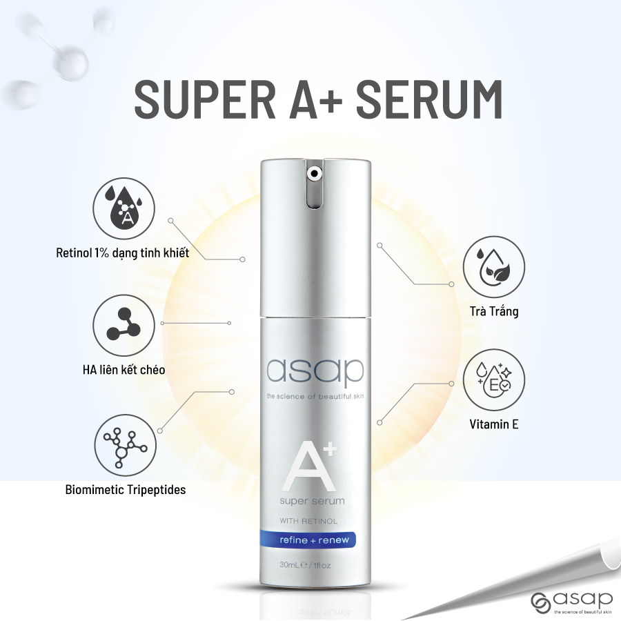 Asap Super A+ Serum – Tinh Chất Vitamin A Đậm Đặc 30ml