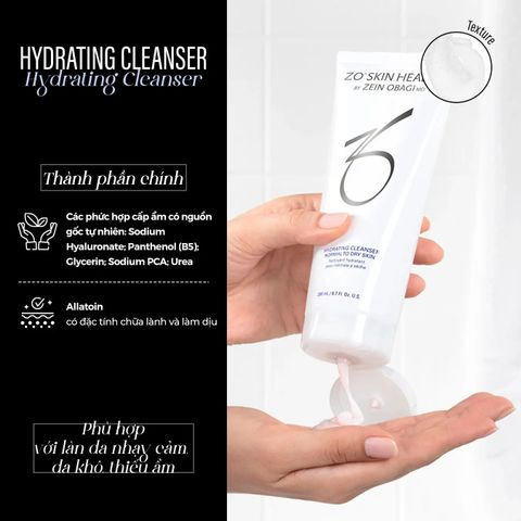 ZO SKIN HEALTH HYDRATING CLEANSER - Sữa rửa mặt cho da khô, da nhạy cảm