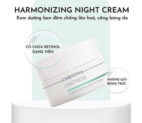 Christina Unstress Harmonizing Night Cream Kem Tái Tạo, Làm Sáng Da Ban Đêm 50ml