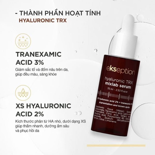 Tinh Chất Ekseption Hyaluronic TRX Mixlab Serum Dưỡng Sáng, Làm Mờ Sắc Tố Da 75ml