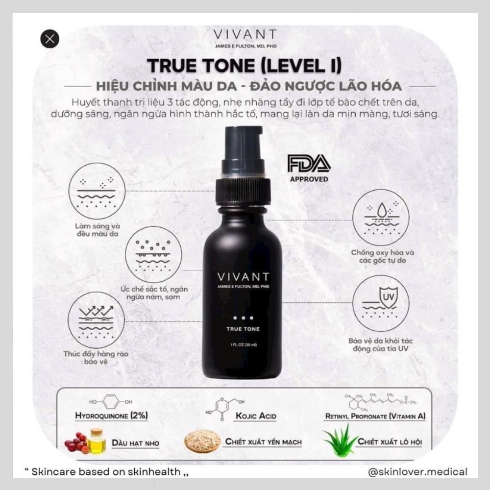 Vivant True Tone RX 30ml - Tinh chất chống lão hóa