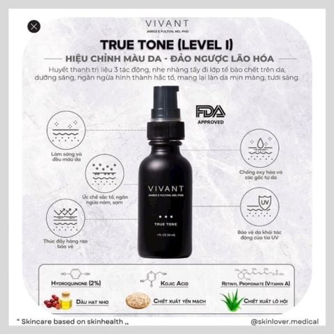 Vivant True Tone RX 29.6ml - Tinh chất chống lão hóa