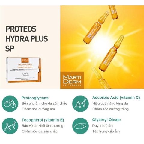 Martiderm The Originals Proteos Hydra Plus SP - Ampoule Dưỡng Ẩm, Làm Săn Chắc & Ngừa Lão Hoá Da Ban Ngày