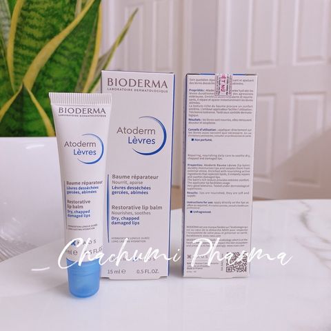 Bioderma Atoderm Baume Lerves - Sáp Dưỡng Ẩm Dành Cho Môi Khô, Nứt Nẻ 15ml